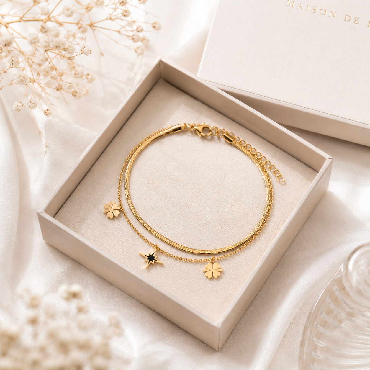 18K Gold Layered Charm Bracelet