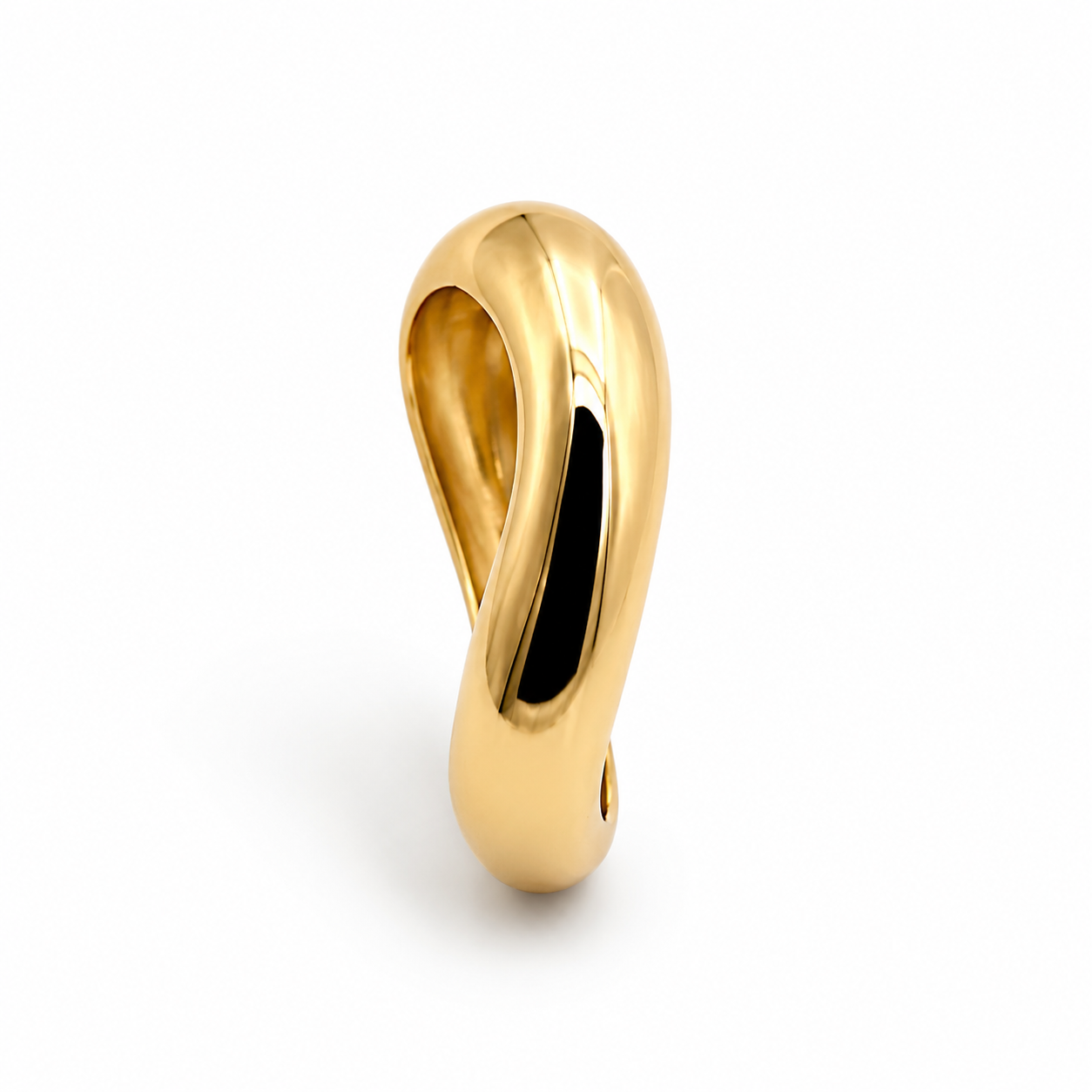 18K Gold Plated Organic Wave Cuff Bangle | Premium Anti-Tarnish Statement Bracelet for Women