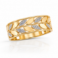 9K Gold Crystal Leaf Bracelet for Women | Adjustable Designer Cuff