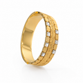 9K Gold Crystal Greek Key Bracelet for Women | Premium Designer Bangle
