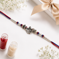 Lord Ganesha Designer Rakhi for Brother – Premium Silver Finish