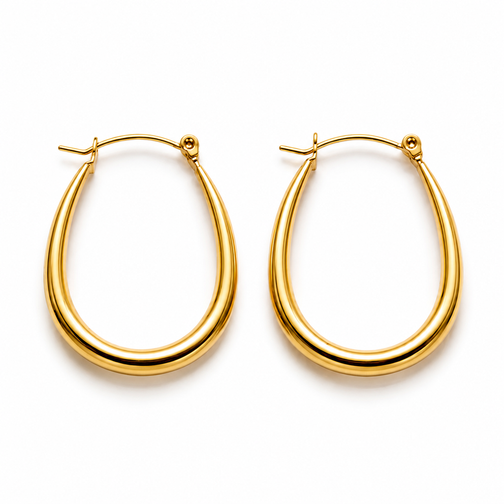 Elegant Gold Hoop Earrings for Women | Waterproof & Hypoallergenic