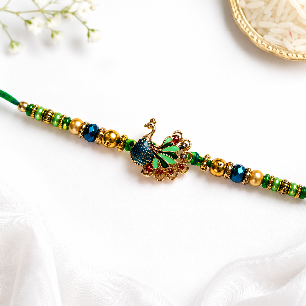 Peacock Designer Rakhi for Brother – Premium Handcrafted Rakhi