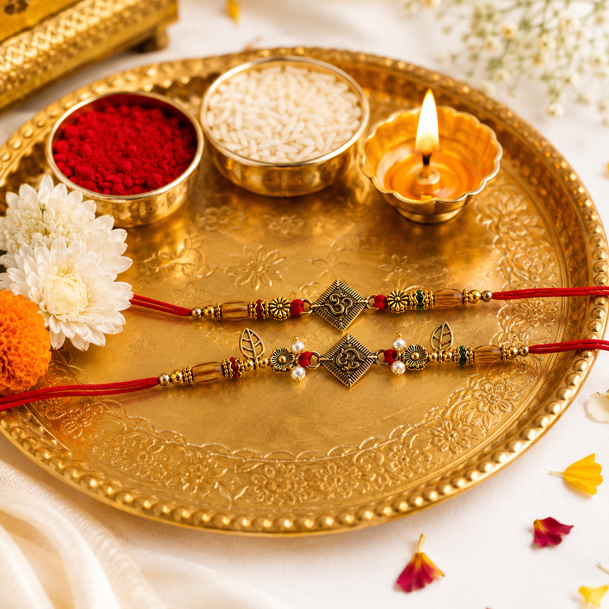 Premium Om Bhaiya Bhabhi Rakhi Set – Designer Rakhi