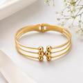 Elegant Triple Layer Gold Cuff Bracelet for Women | Anti Tarnish & Waterproof