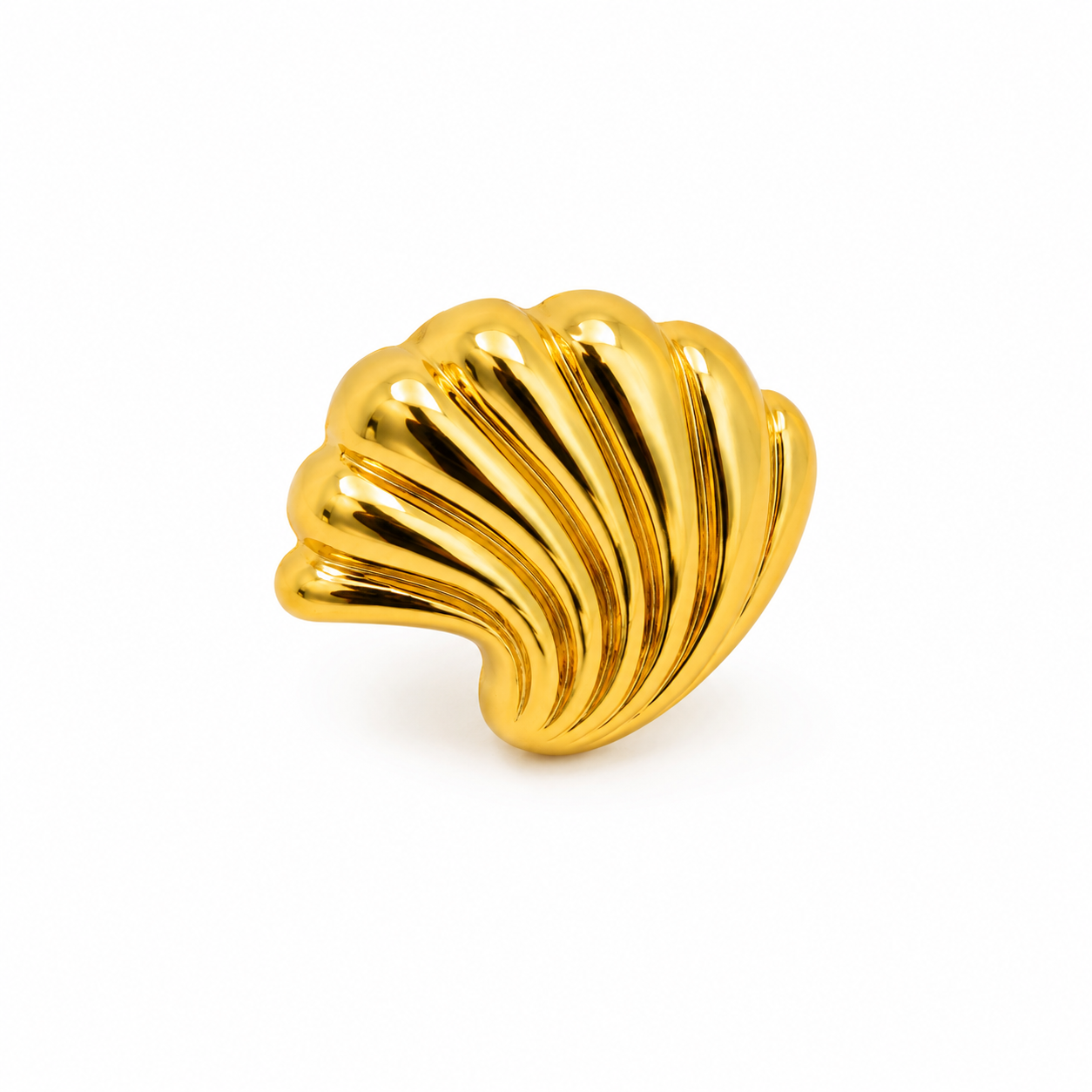 Golden Seashell Adjustable Ring | 18K Gold Plated Anti Tarnish Ring