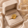 Golden Seashell Adjustable Ring | 18K Gold Plated Anti Tarnish Ring