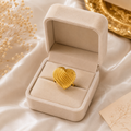 Golden Heart Adjustable Ring | 18K Gold Plated Anti Tarnish Ring