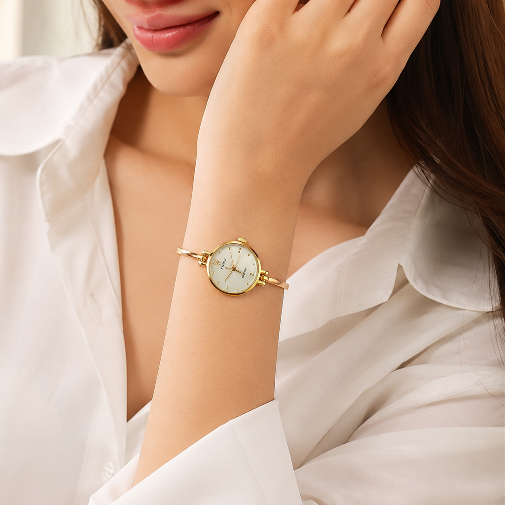 Luxury Gold Bracelet Watch for Women | Elegant Quartz Analog Wrist Watch