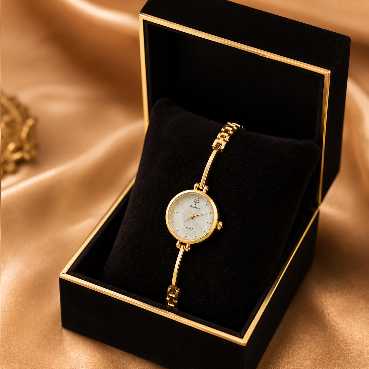 Luxury Gold Bracelet Watch for Women | Elegant Quartz Analog Wrist Watch