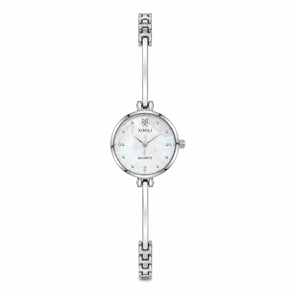 Luxury Silver Bracelet Watch for Women | Elegant Quartz Analog Wrist Watch