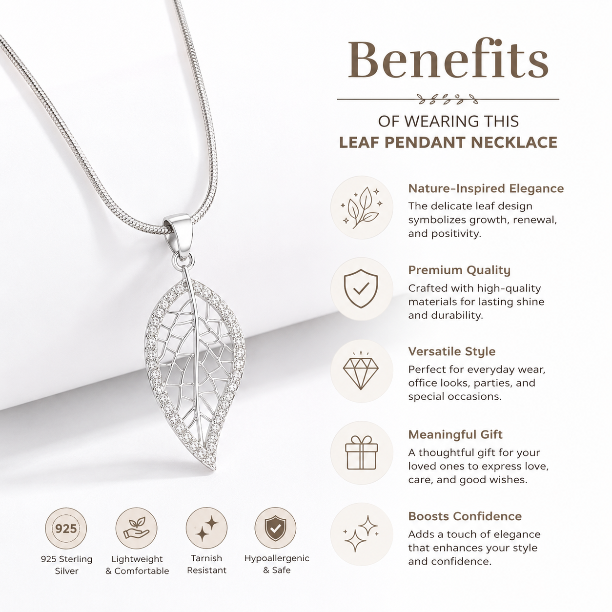 Whisper Leaf Pendant Necklace