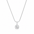 Silver Crystal Pendant Necklace for Women – Elegant Cushion Cut Pendant