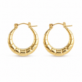 Gold Textured Chunky Hoop Earrings for Women | Anti-Tarnish & Hypoallergenic