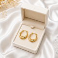 18K Gold Textured Hoop Earrings | Anti-Tarnish Jewelry