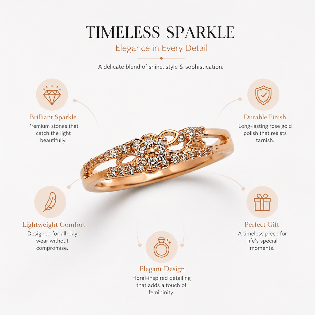 Bloom Lace Ring in 18K Rose Gold Vermeil