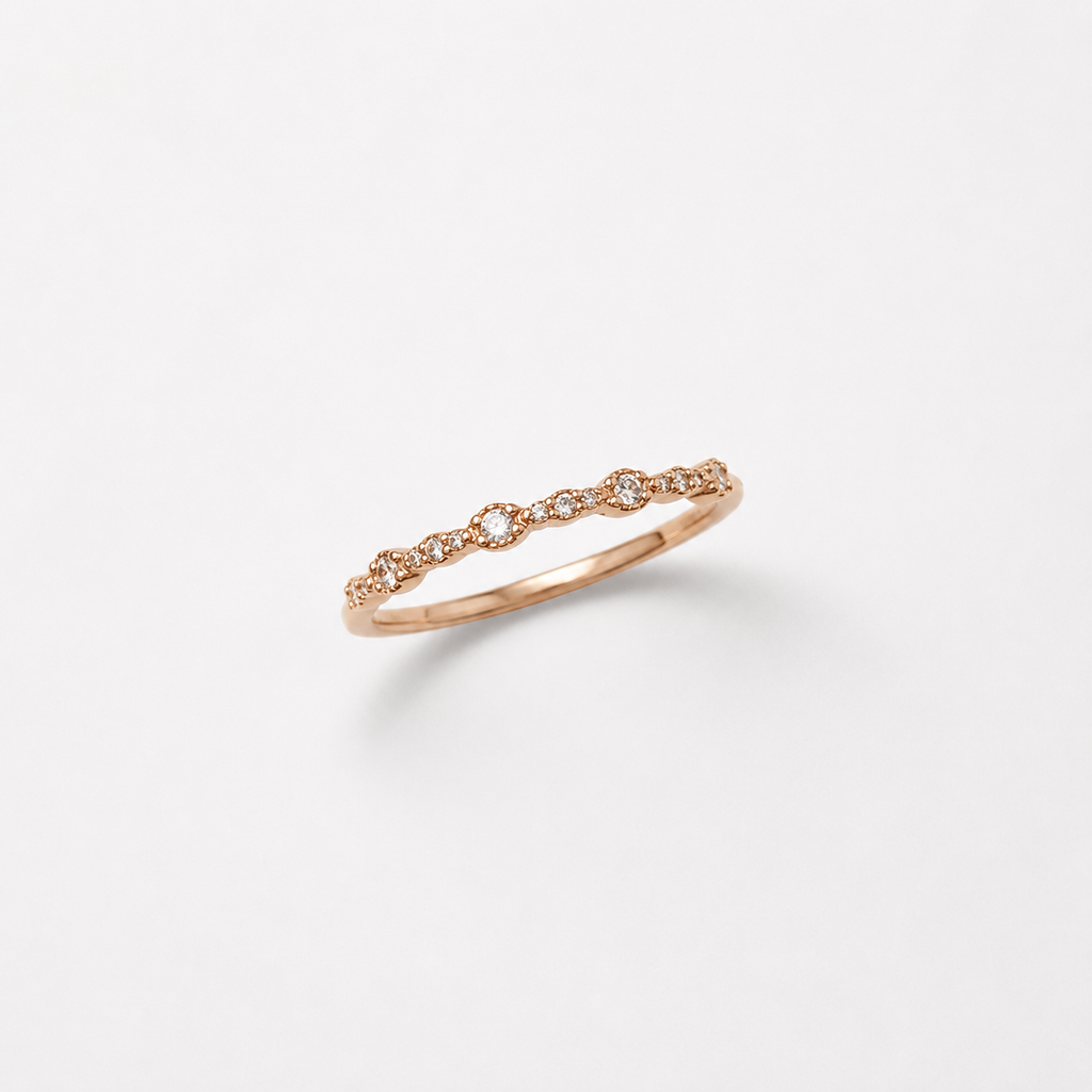 Dew Drop Milgrain Ring in 18K Rose Gold Vermeil