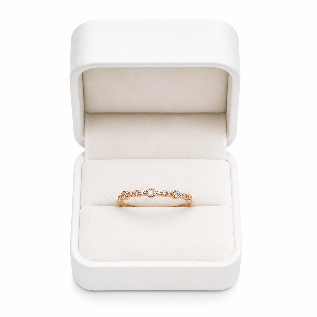 Dew Drop Milgrain Ring in 18K Rose Gold Vermeil