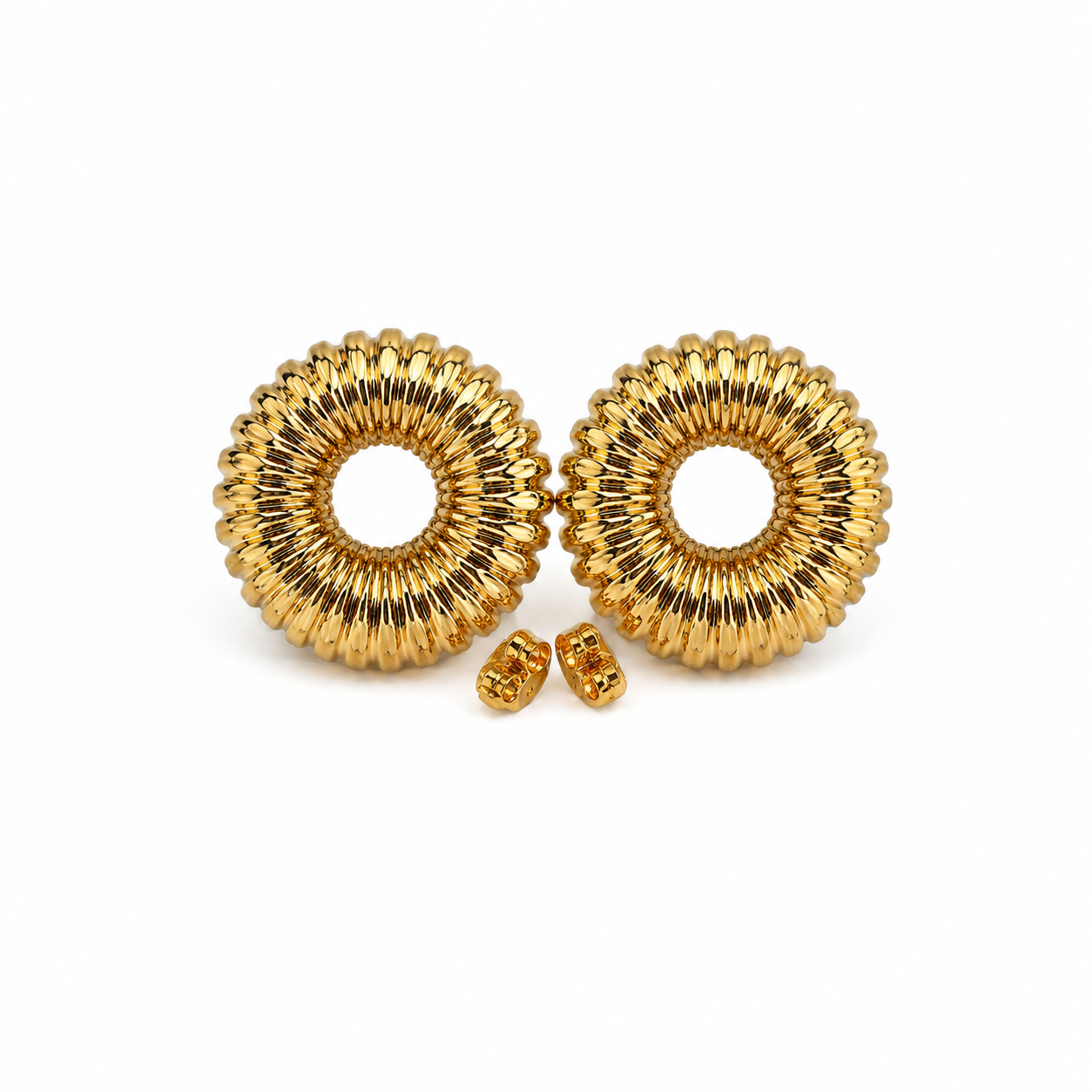 Gold Sunflower Hoop Earrings | Statement Studs for Women