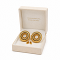 Gold Sunflower Hoop Earrings | Statement Studs for Women