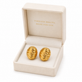 Gold Twisted Dome Stud Earrings | Chunky Bold Jewelry for Women