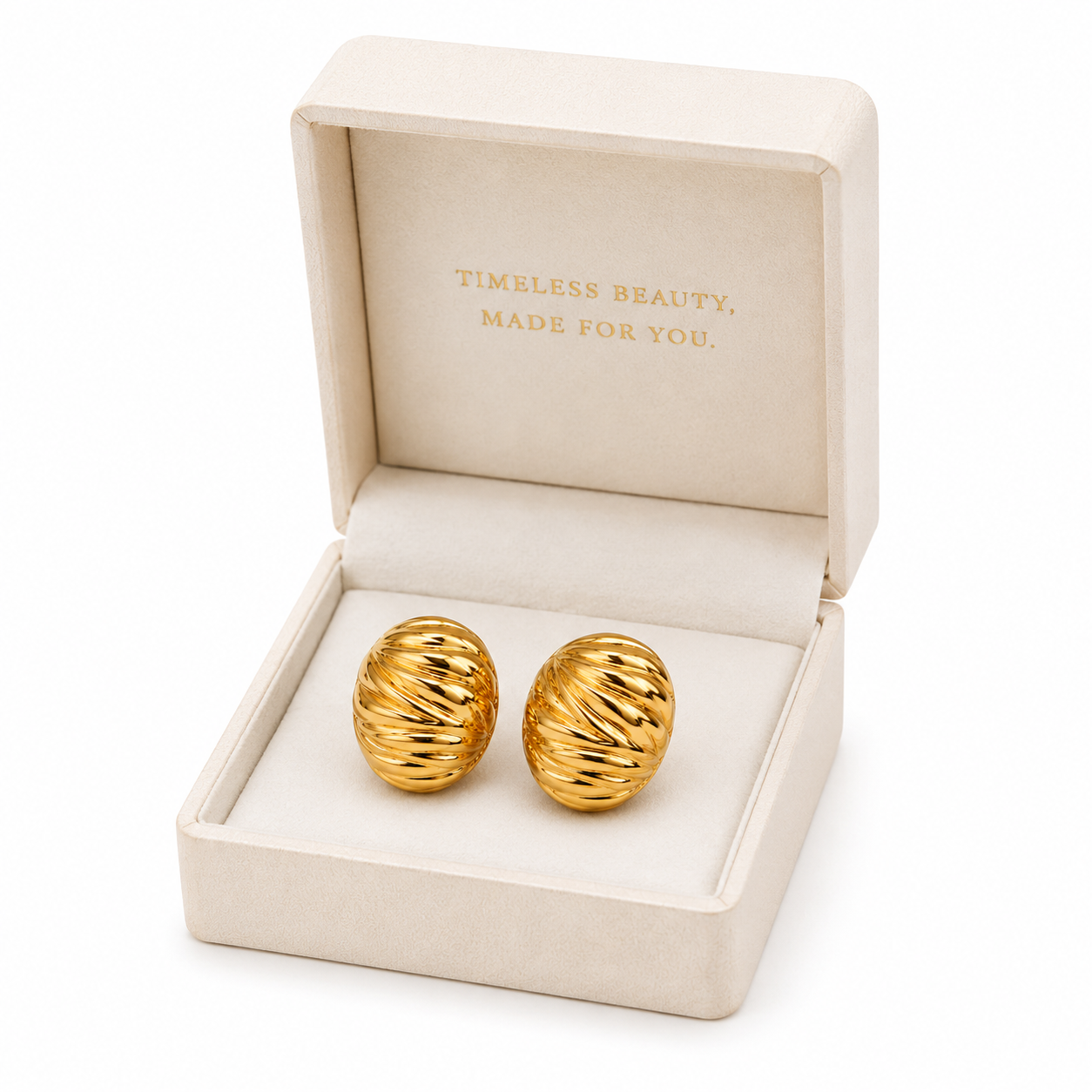 Gold Twisted Dome Stud Earrings | Chunky Bold Jewelry for Women
