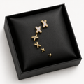 Gold X Cross Stud Earrings Gift Set of 3 | Enamel, Crystal & Minimal Studs
