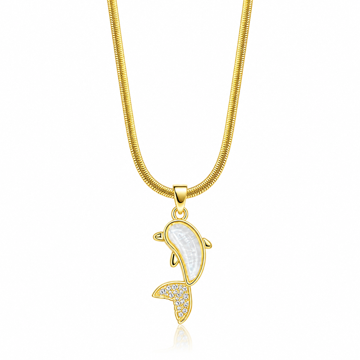 Gold Fish Pendant Necklace for Women