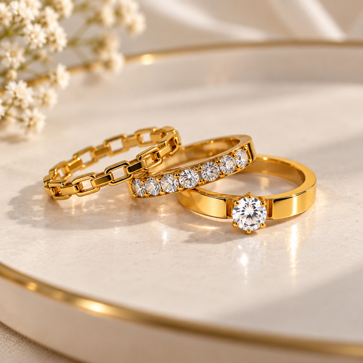 3-Piece Gold Jewellery Combo Set for Women