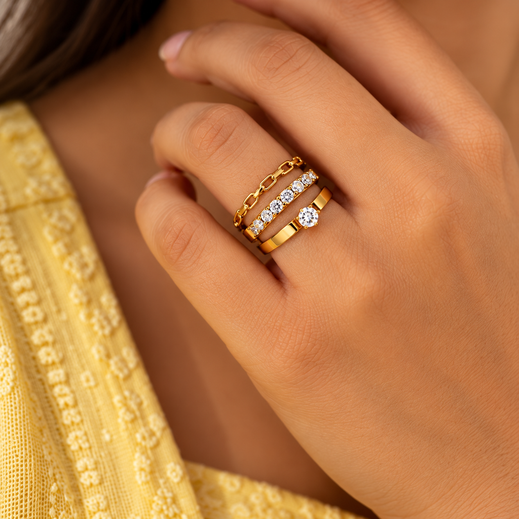 3-Piece Gold Jewellery Combo Set for Women