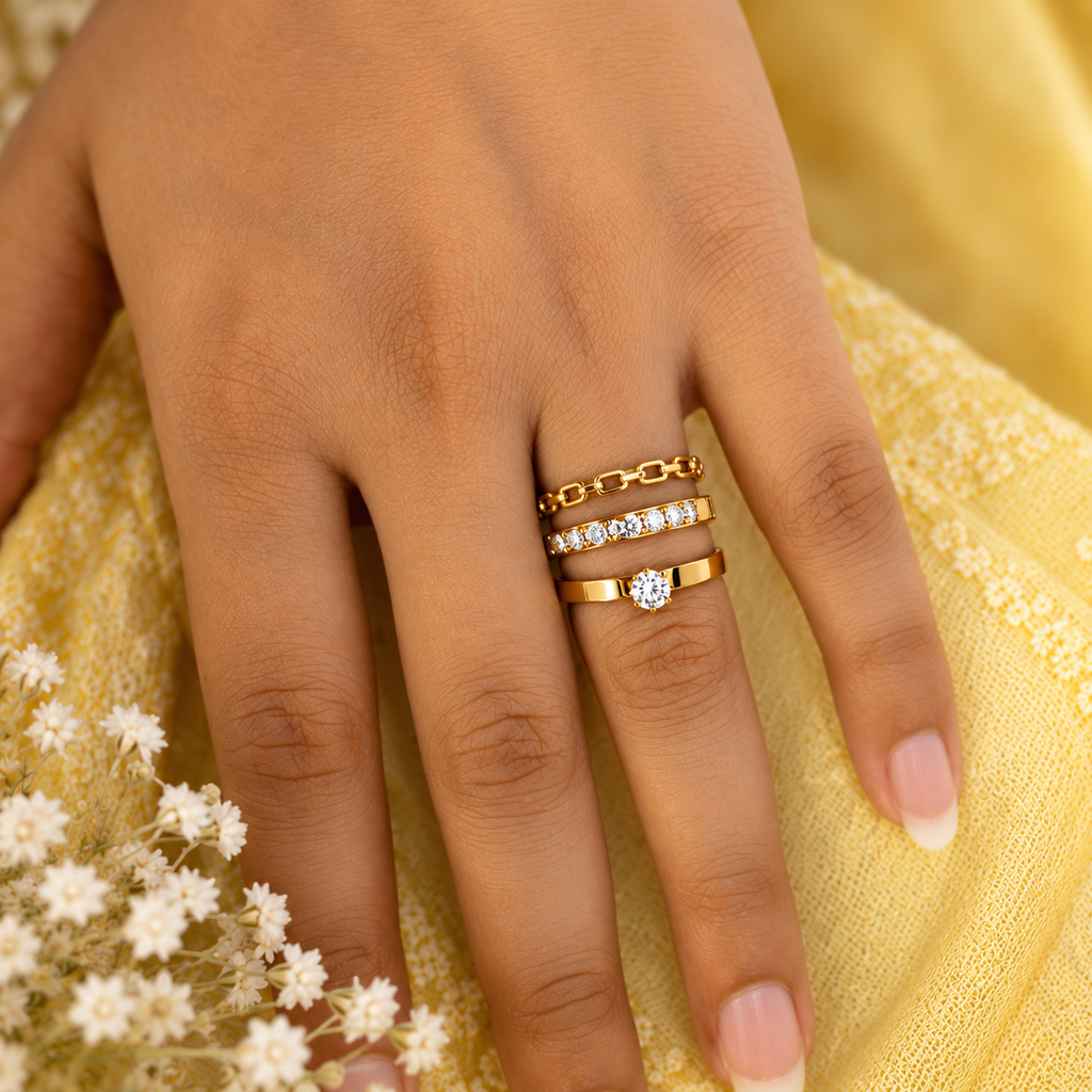 3-Piece Gold Jewellery Combo Set for Women