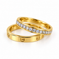 Gold-Tone Couple Ring Set of 2 for Women