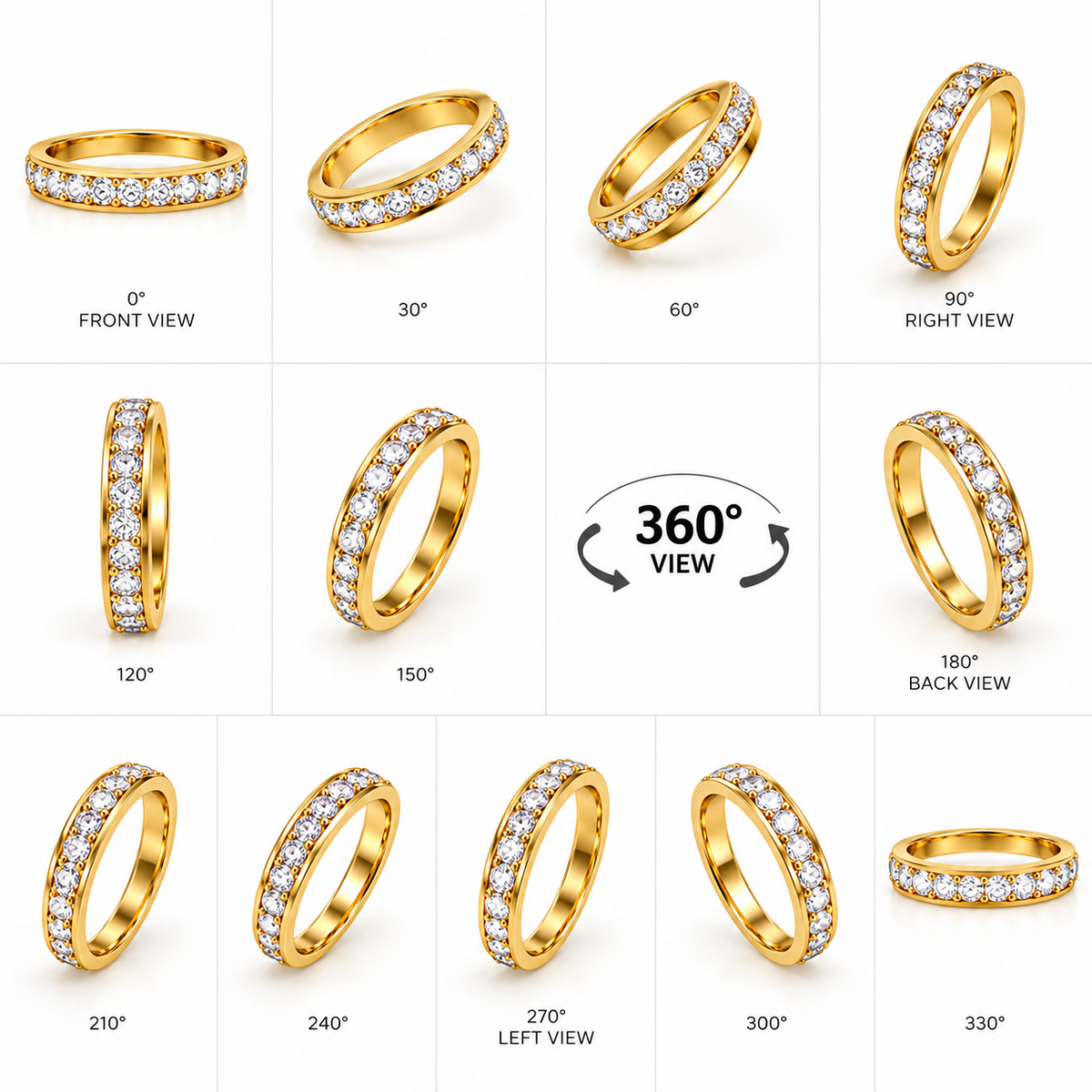 Gold-Tone Couple Ring Set of 2 for Women