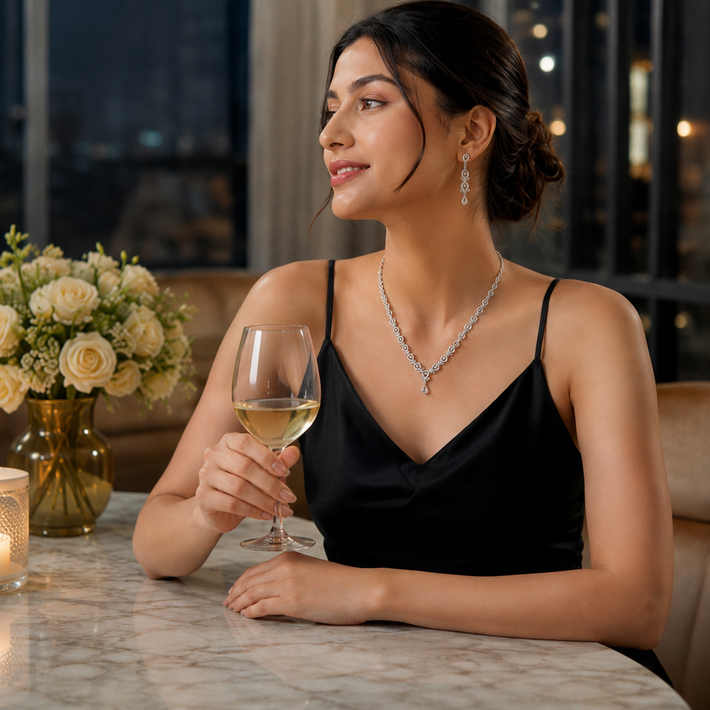 Elegant Silver Filigree Jewelry Set for Women