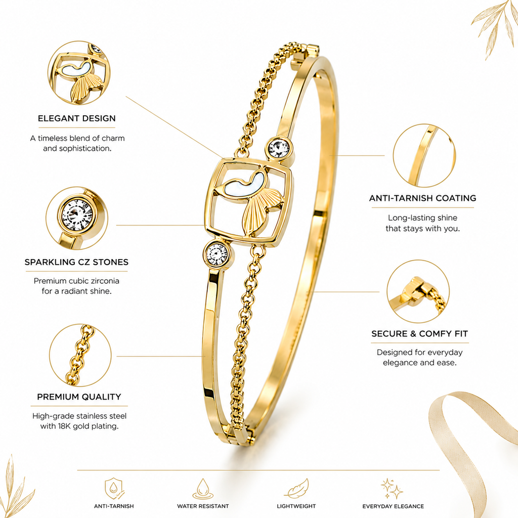 Elegant Gold Butterfly Bracelet for Women | Anti Tarnish & Waterproof