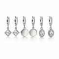 Silver-Plated Hoop Earrings Combo Set of 3 for Women