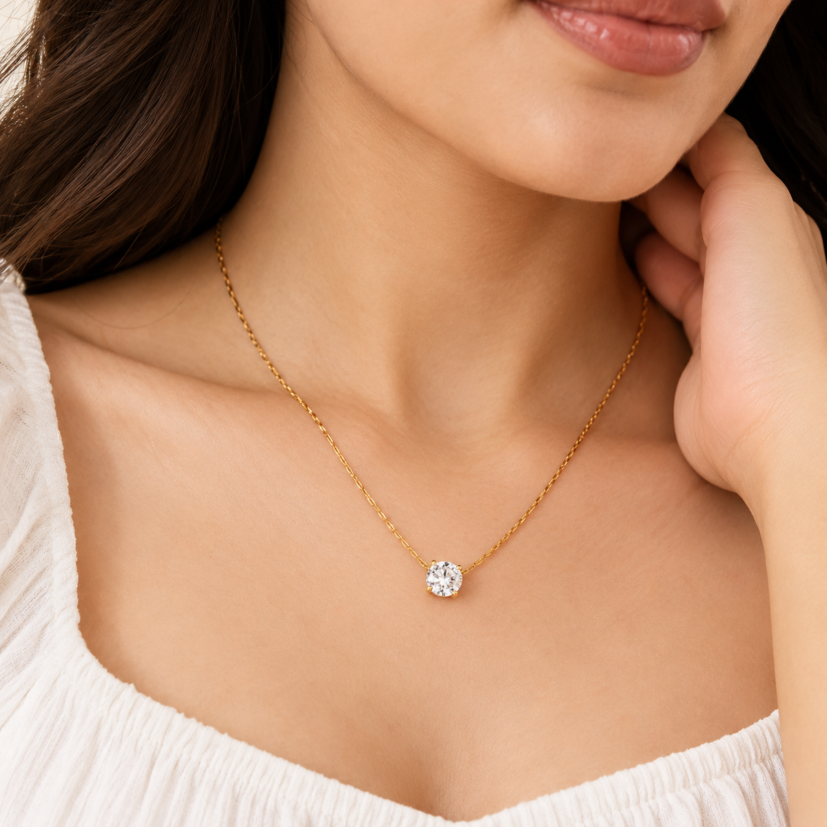 Delicate Diamond Studded Necklace
