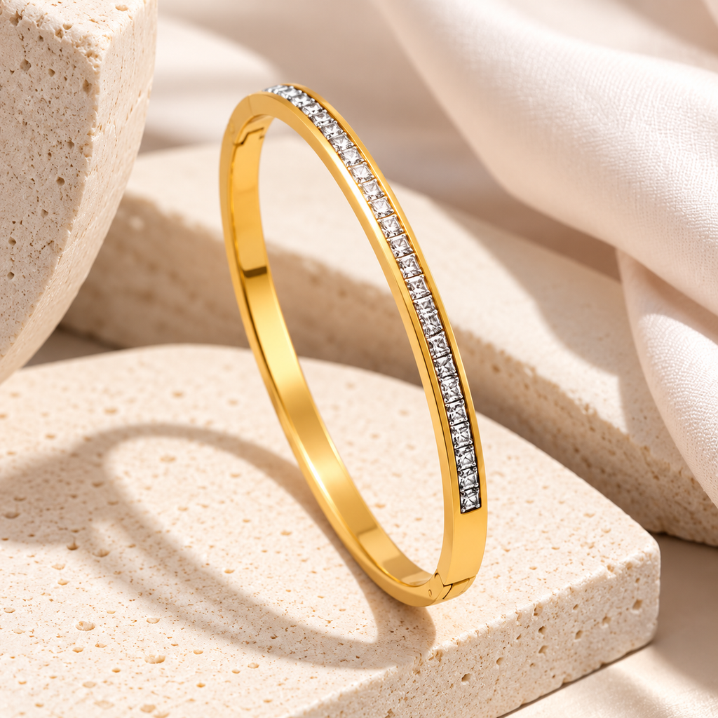Sparkling Line Bangle Bracelet