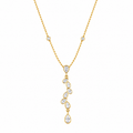 Gold-Tone Teardrop Crystal Pendant Necklace for Women