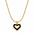 Gold-Tone Double Heart Pendant Necklace for Women