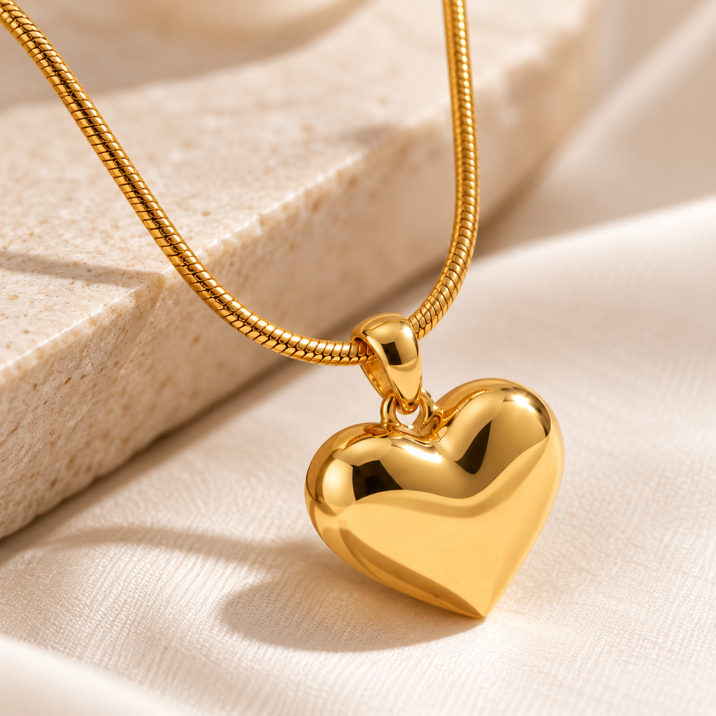 Heart Pendant Gold Chain Necklace