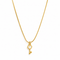 Gold-Tone Heart Key Pendant Necklace for Women