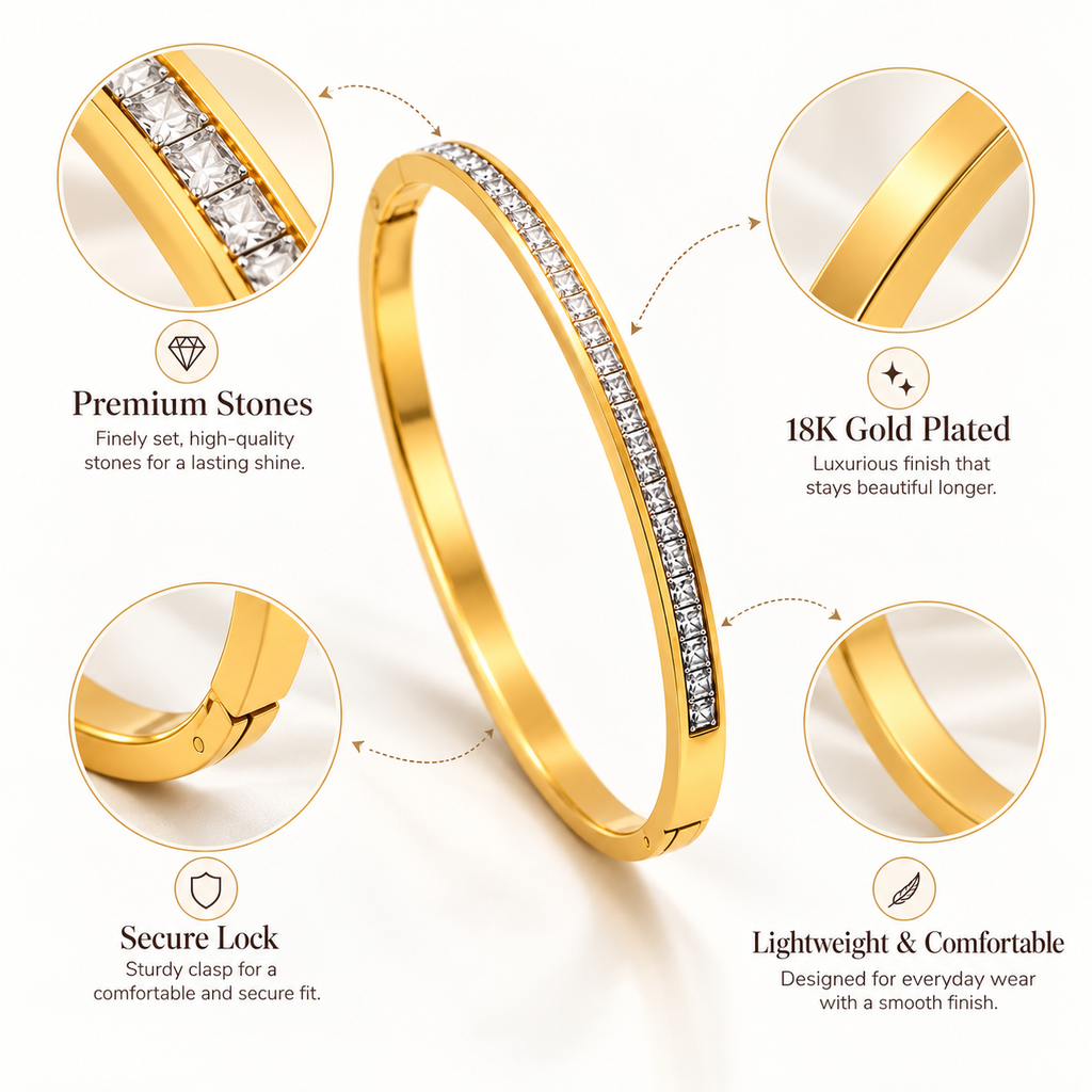Sparkling Line Bangle Bracelet