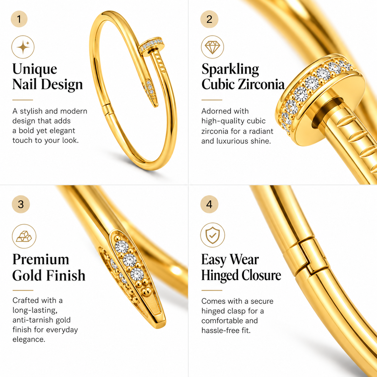 Nail Bangle Bracelet