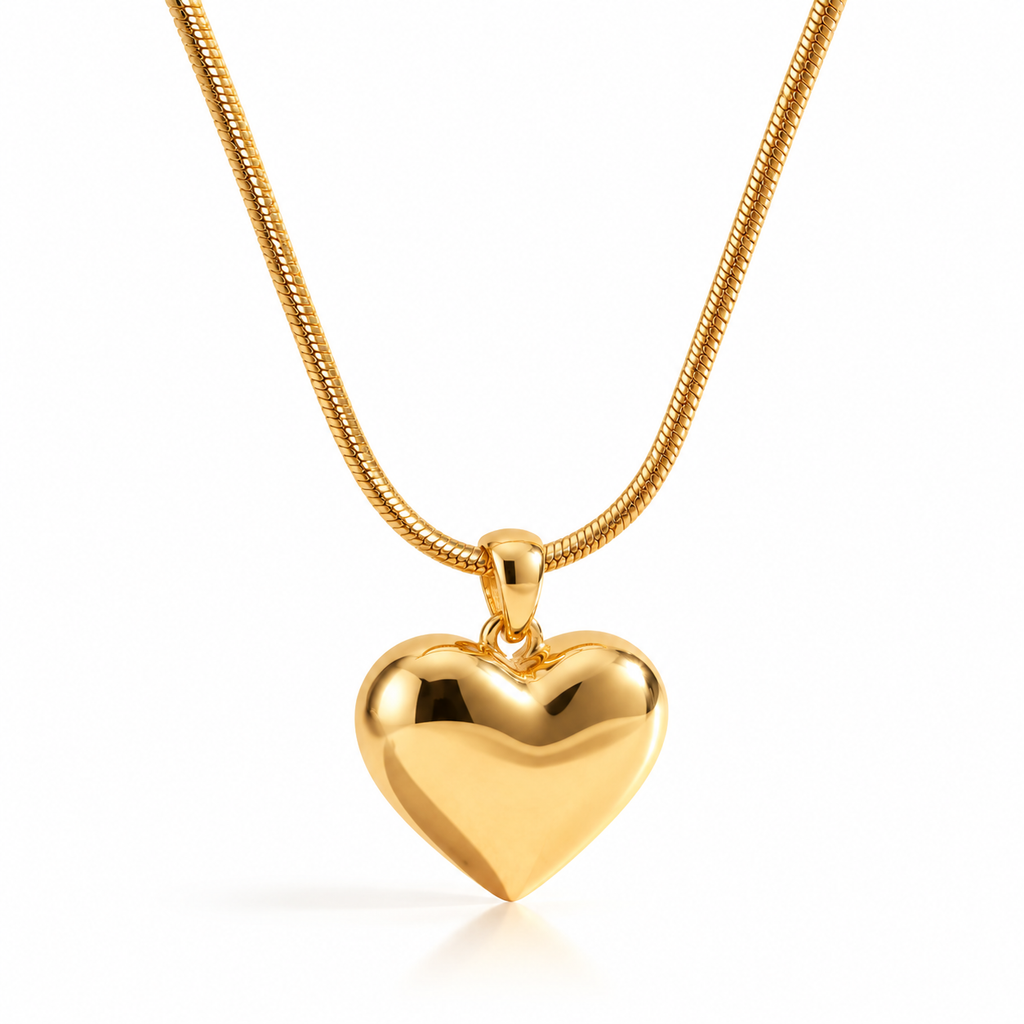 Heart Pendant Gold Chain Necklace