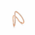 Rose Gold V-Shaped Adjustable Crystal Ring for Women | Anti-Tarnish Open Ring